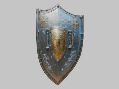 Medieval Fantasy Shield Low-poly 3D model