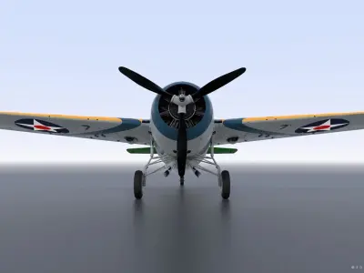 F4F-3 WILDCAT VF41 - 41F7 Low-poly 3D model