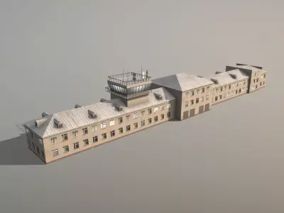Airport Control Tower USNN-KDP Low-poly 3D model