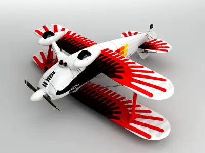 Christen Eagle Biplane Aerobatic Aircraft Low-poly 3D model