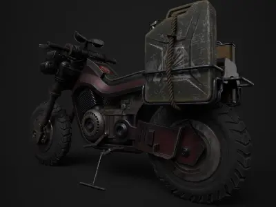 Military Pitbike Low-poly 3D model