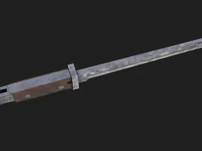 German bayonet Seitengewehr S84 98 Low-poly 3D model