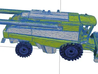Generic Combine Harvester Agricultural Farming Machine 3D model
