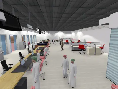 Modern Shopping Mall Interior and Reception Design Project A115 3D model