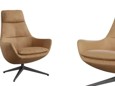 Faux Leather Lounge Chair 01 Free 3D model