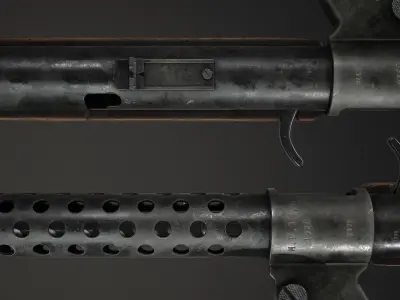 PBR German Schmeissers MP 18 I Low-poly 3D model