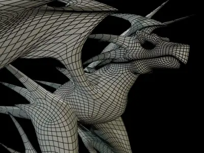 Flying Dragon Low-poly 3D model