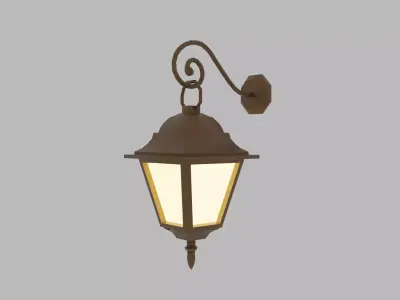 Lantern outdoor wall light Low-poly 3D model