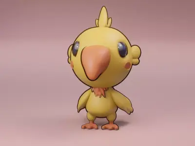 Mini chocobo Chicken 3D Model Free 3D model