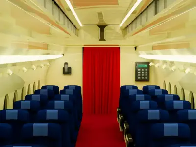 Airplane Inside Low-poly 3D model