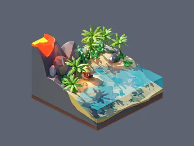 land 43A Low-poly 3D model