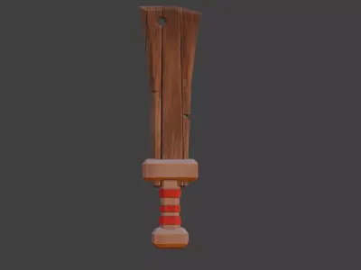 Stylised wood swords low-poly game ready Low-poly 3D model