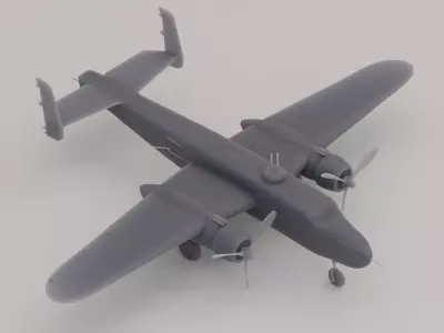 B-25 Mitchell Bomber 3D print model