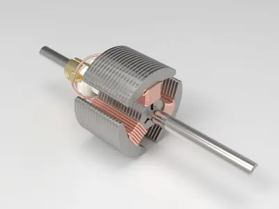 DC Electric Motor SolidWork 3D model
