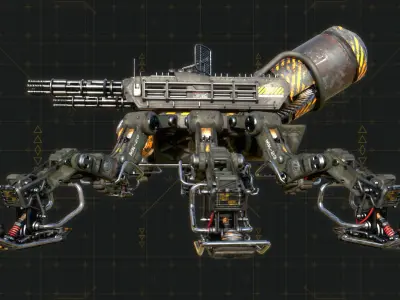 MK-23 TARANTULA Low-poly 3D model