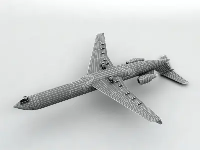 Bombardier CRJ 700 - Generic White Low-poly 3D model