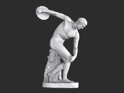 Discobolus Statue - Granite Low-poly 3D model