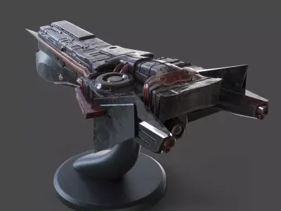 Battle Cruise Spaceship 3D print model