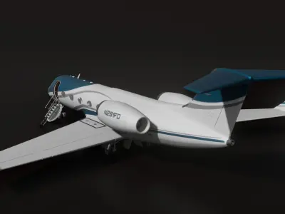 Gulfstream IV Private Jet Low-poly 3D model