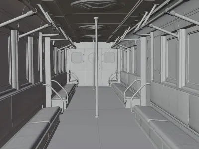 Subway Car Interior Low-poly 3D model purchase