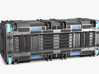 Sci-fi Container set of 3 v4 Low-poly 3D model