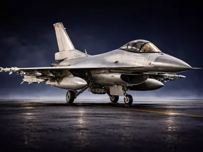 Modern Single Engine Tactical Fighter Jet Model 3D model