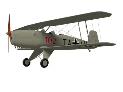 Bucker Bu131 Jungmann 3D model