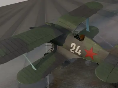 Polikarpov I-153 Chaika 3D model