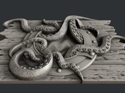3d STL models for CNC router octopus 3D model