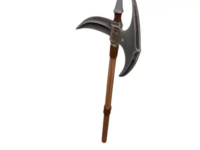 Medieval Fantasy Polearm Halberd Scythe 3D model
