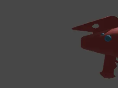 vector alien gun low poly Low-poly 3D model