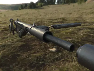 Sten Submachine gun Low-poly 3D model