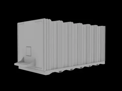 Cargo Container - High and low P0oly versions - Low-poly 3D model