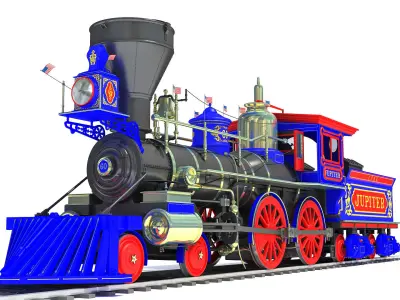 Jupiter Steam Locomotive 3D model