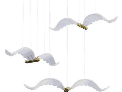 Large Seagull Chandelier 3D model