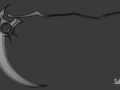 Hololive Calliope Mori Scythe  Low-poly 3D model