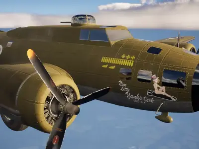 B-17F Flying Fortress Nine Little Yanks and a Jerk Low-poly 3D model