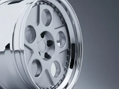 HRE 454 3 Piece Wheels Low-poly 3D model