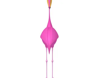 Flamingo cartoon 3D model