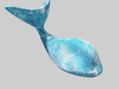 Bathing Fish Low-poly 3D model