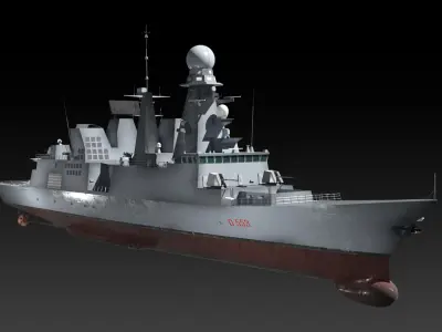 Horizon class destroyer ITS Andrea Doria Low-poly 3D model