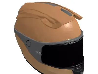 Sleek Modern Motorcycle Helmet 3D Model 3D model