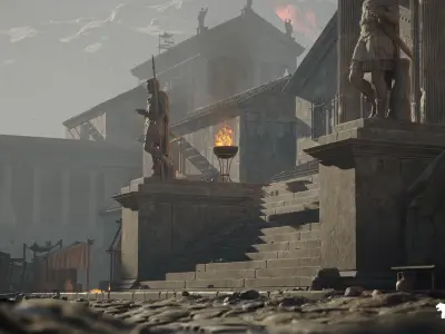 Roman Environments Bundle Low-poly 3D model