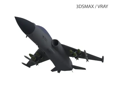 JH-7 XIAN Low-poly 3D model
