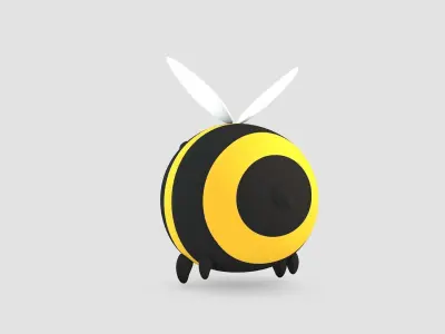 Cartoon Bee Low-poly 3D model