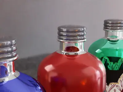 Perfume Bottle Amour with Label Cosmetic Product Packaging Free 3D model