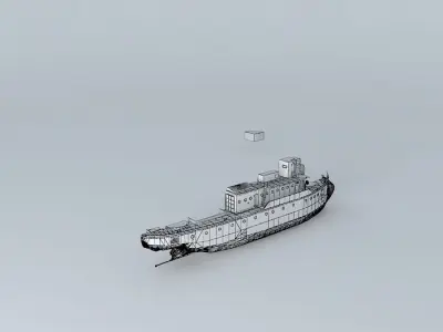 Kaiserliche Marine Kanonenboot SMS Afrika FULL INTERIOR part... Free 3D model