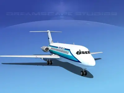 Douglas DC-9-20 North Central 3D model