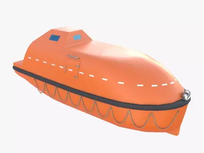 Life boat with interior V1 3D model