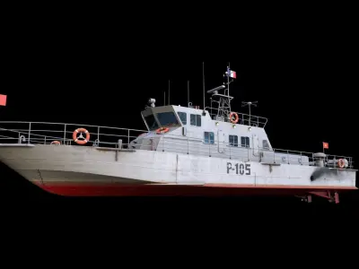 Predator Class Patrol Boat Game Ready Rigged LOD  Low-poly 3D model